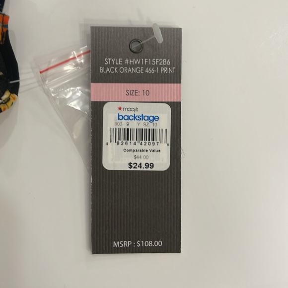 NWT Sharagano Orange & Black Multi Floral Collared Dress Size 10 - Picture 8 of 8